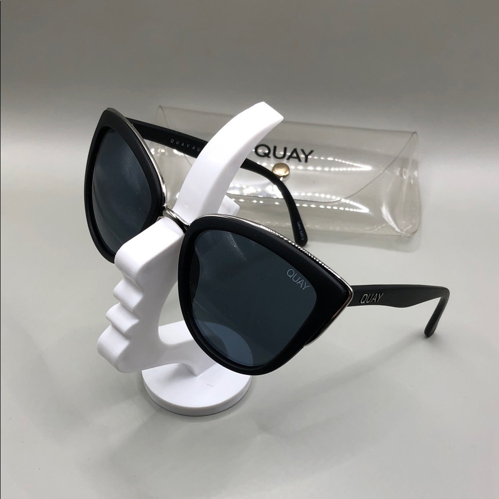 Quay Australia Womens My Girl Cat Eye Sunglasses Black Smoke Semi Oversized 126